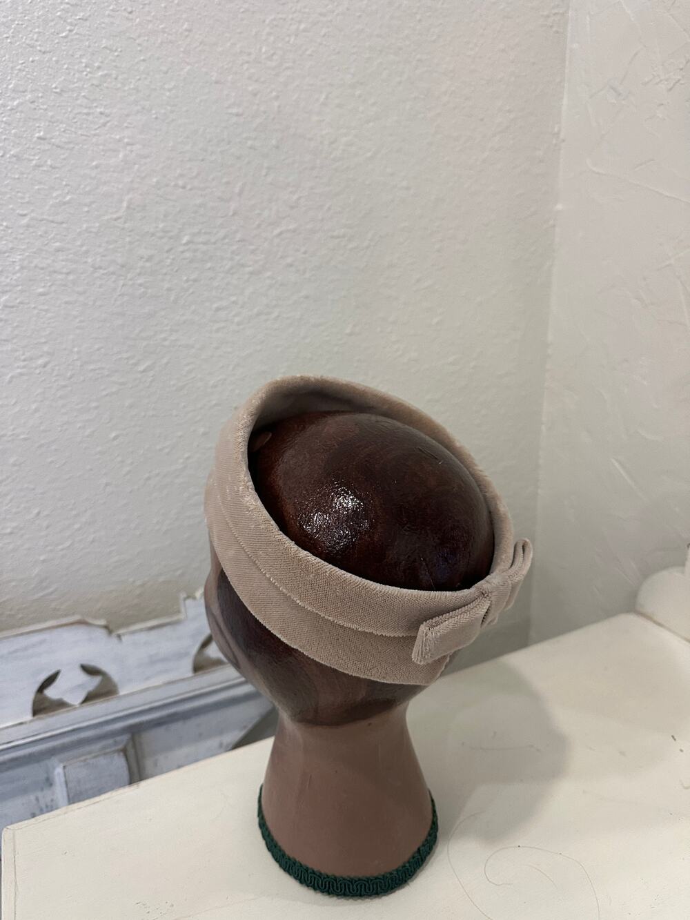 Velvet Nude Beige Headband / Mid-Century Minimalist Hair Accessory